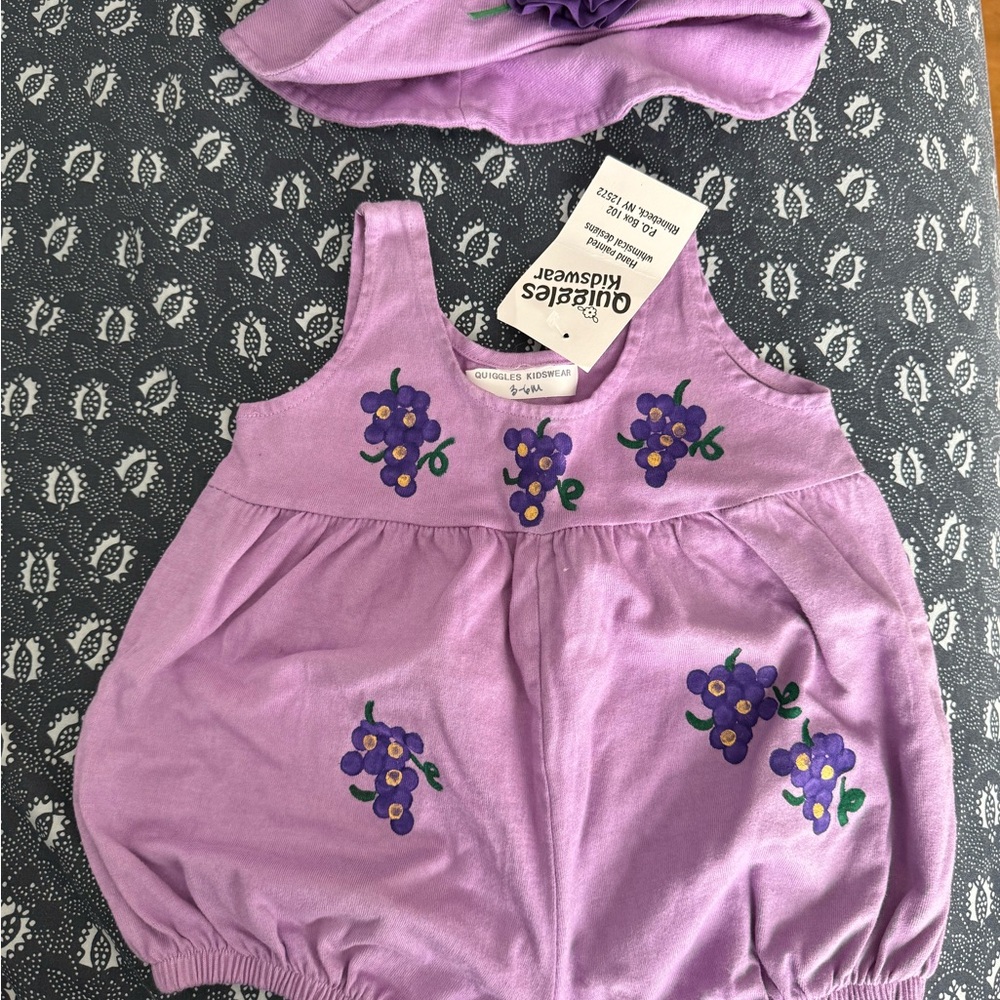 Lavender Floral Bubble Romper Set